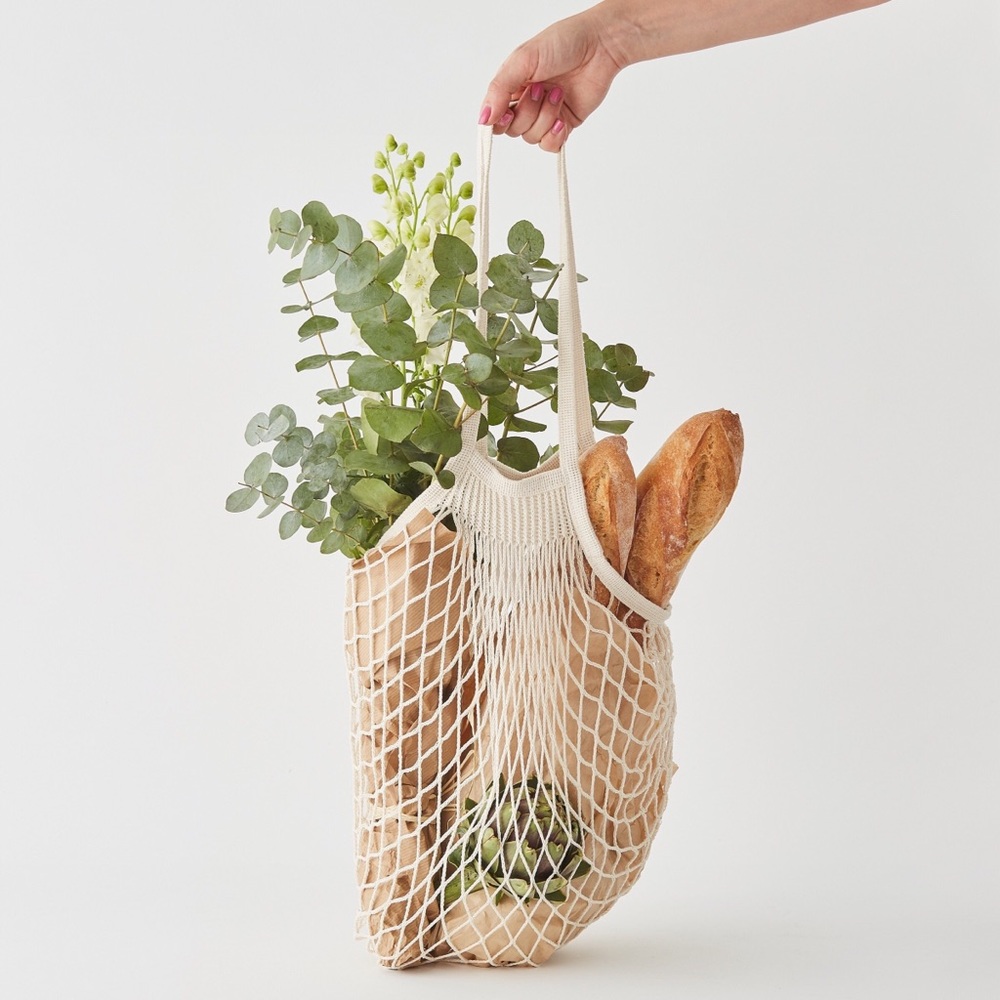 Parisienne Market Open Net Tote Bag Natural - Picture 1 of 8